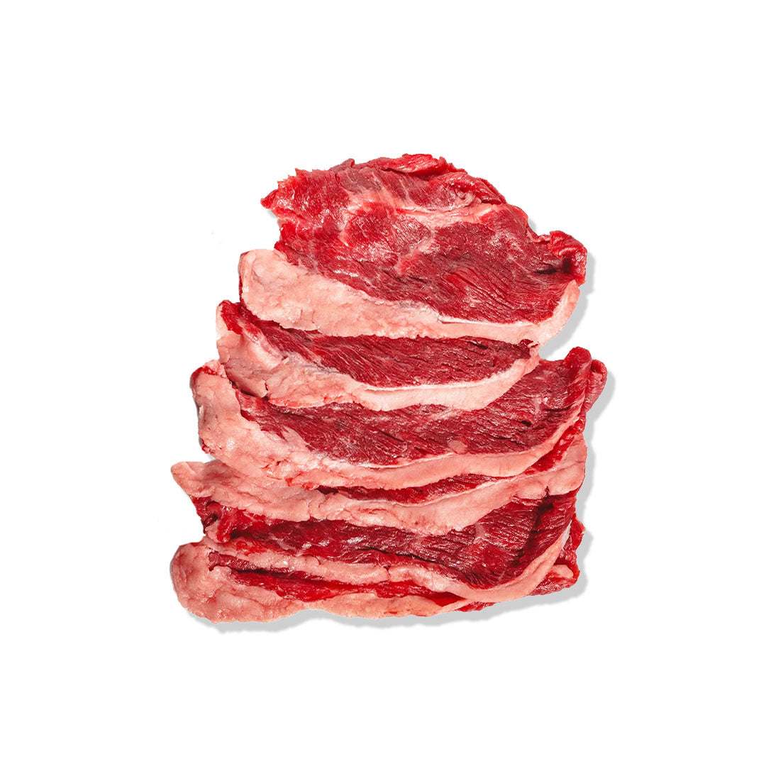 Thinly sliced Angus Picanha minute steaks ready for quick searing and flavorful meals