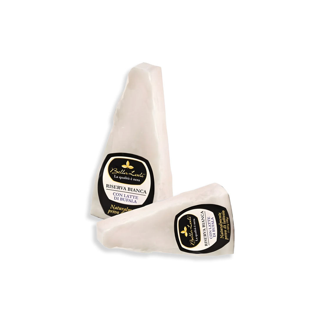 Two bottles of Riserva Bianca with labels on a white background