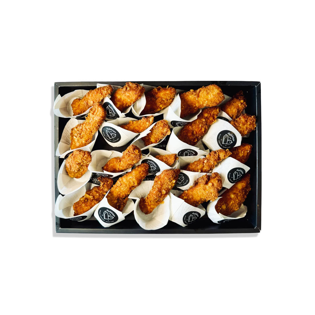 Box of chicken tenders on a white background