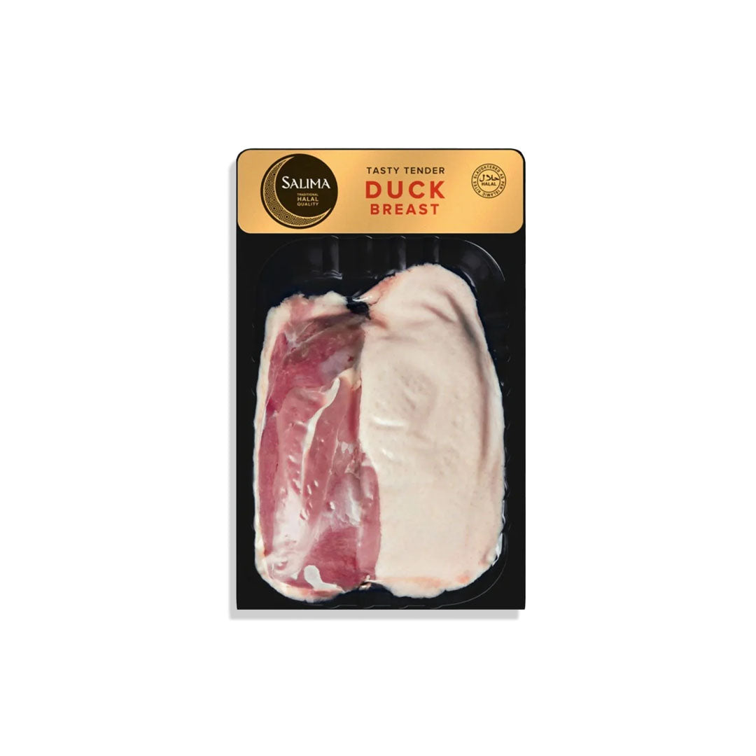 Packaged duck breast with 'Salima' branding on a white background