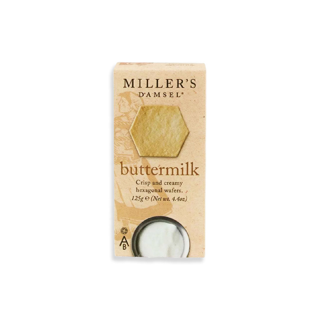 Miller's Damsel buttermilk package on a white background