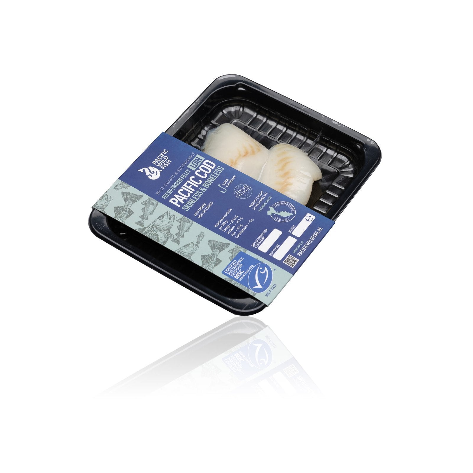 Pacific Cod Loin Skinless & Boneless Frozen -(230-240g)