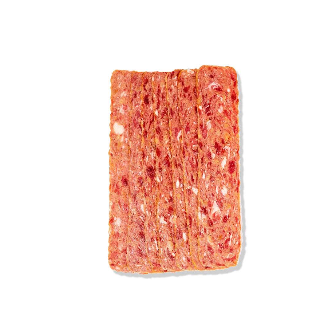 Premium veal bacon slices, crispy and golden, perfect for breakfast and gourmet dishes