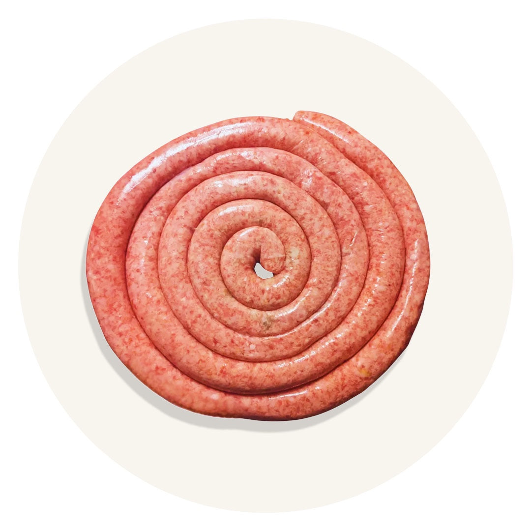 Spiral-shaped sausage