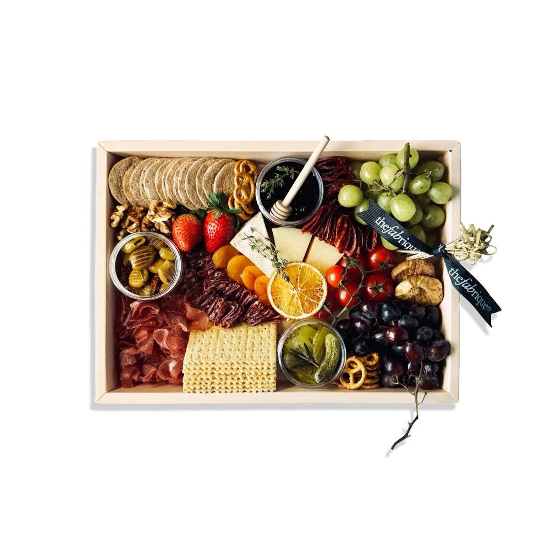 Couple Cheese & Charcuterie Board with premium cheeses, cured meats, fruits, nuts, and crackers for sharing