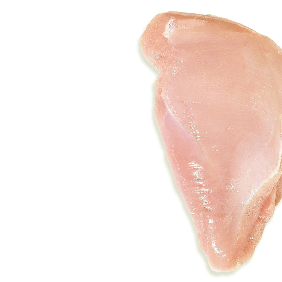 Raw chicken breast on a white background