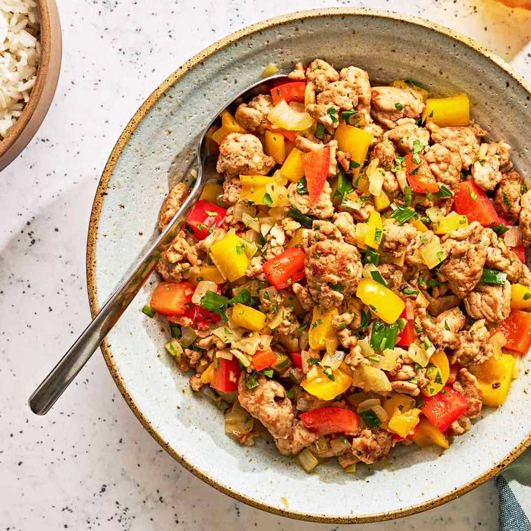 bowl of ground Turkey