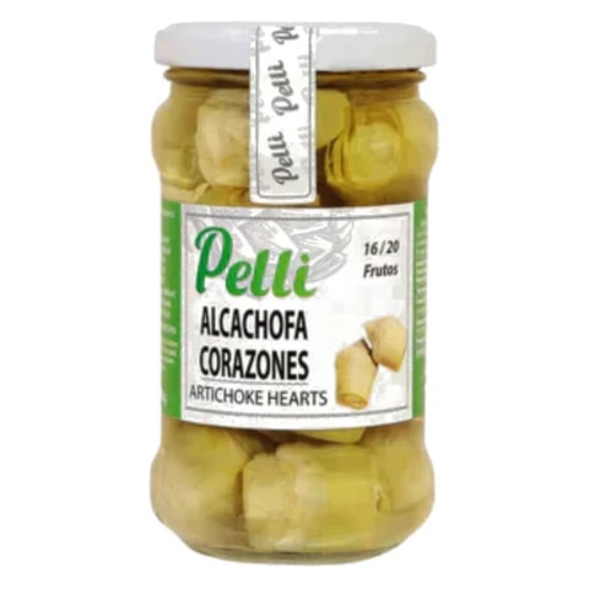 Artichoke Hearts 16/20 in Brine Pelli -290g Glass Jar - Image 1