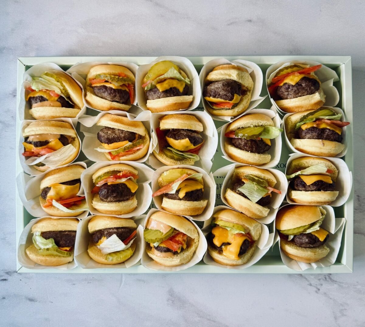 Angus Beef Sliders Box of 20 Pieces - Image 1