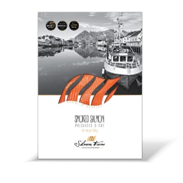Smoked Norwegian Salmon Pre Sliced D-Cut -(100g)